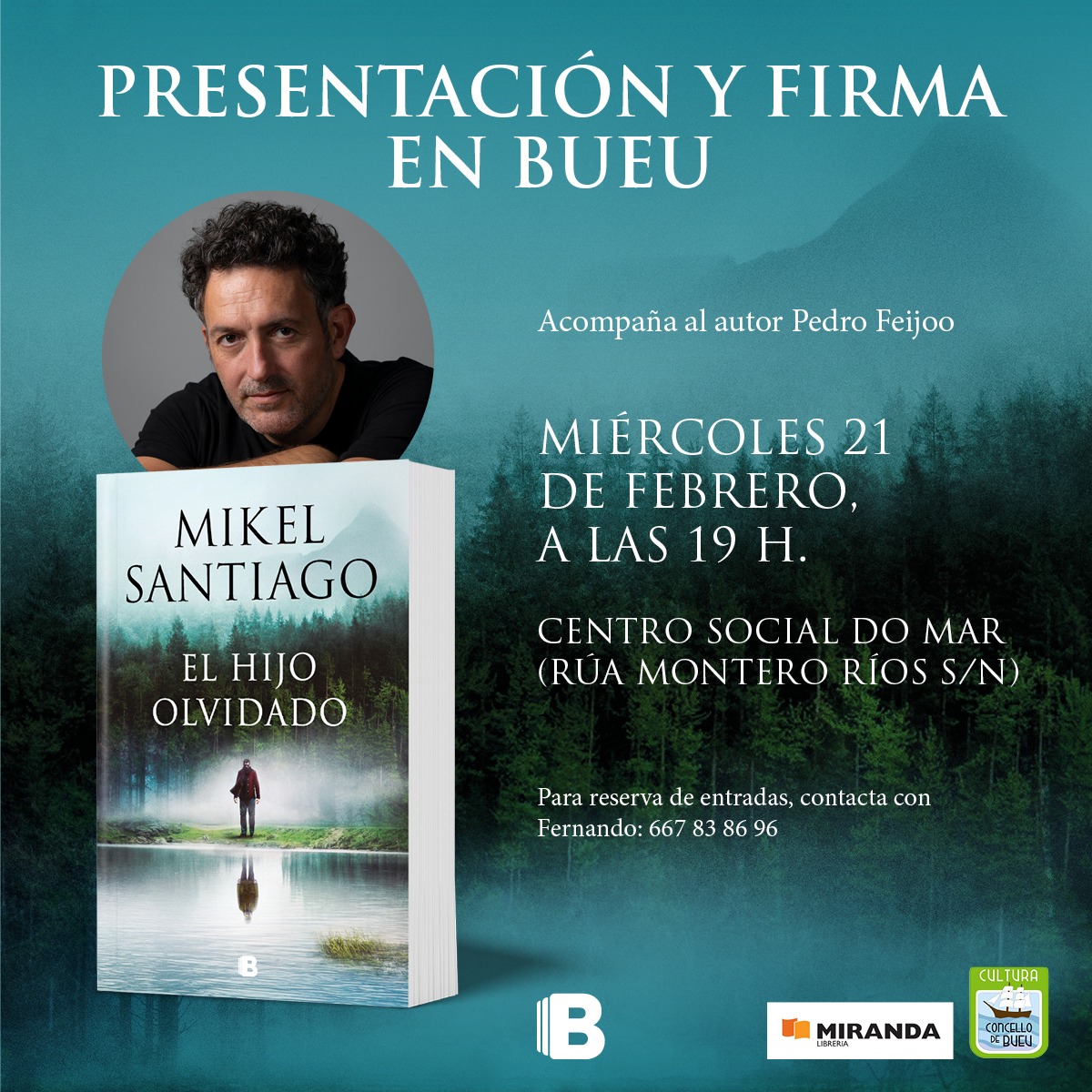 Presentación libro: «El hijo olvidado» de Mikel Santiago – Concello de Bueu
