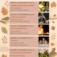 Cartel do programa «Outono de contos» das bibliotecas municipais de Bueu